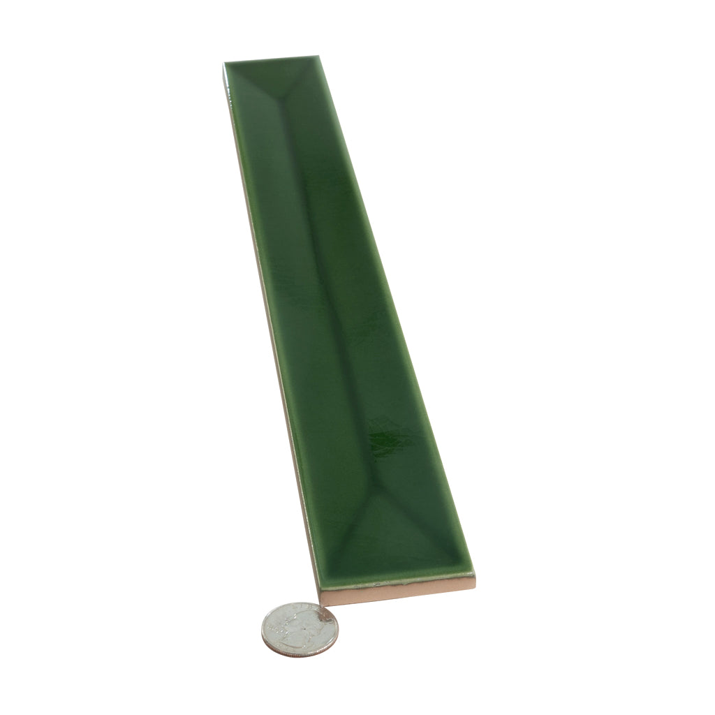 Forest Green 2x16 Glossy Ceramic Deco Subway Tile (50 pack,10.76 sq ft/case) - Sample