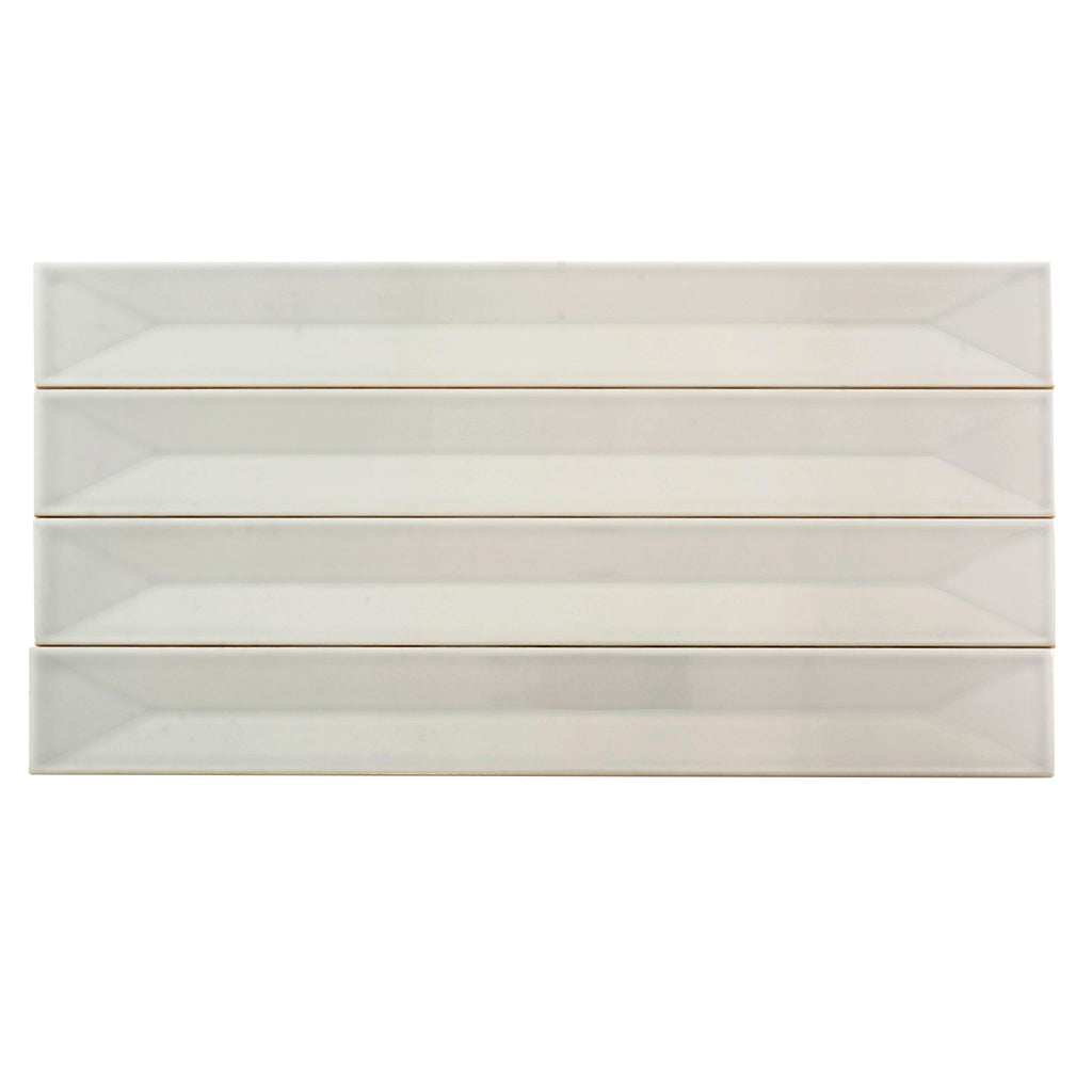 Soft Dove Gray 2x16 Glossy Ceramic Deco Subway Tile (50 pack,10.76 sq ft/case)