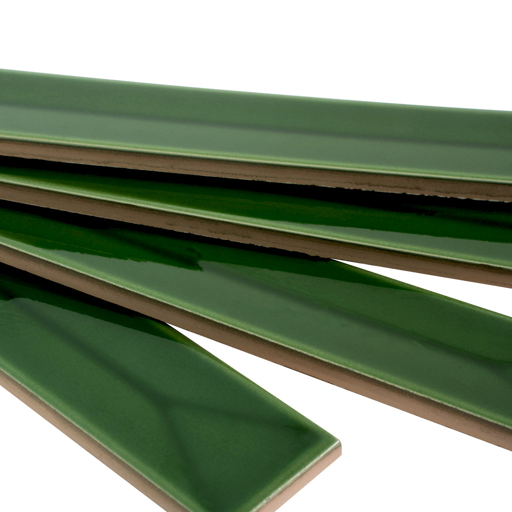 Forest Green 2x16 Glossy Ceramic Deco Subway Tile (50 pack,10.76 sq ft/case) - Sample
