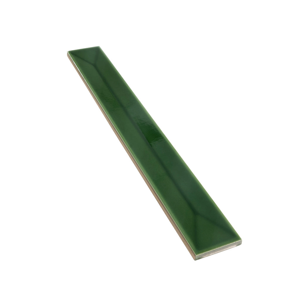 Forest Green 2x16 Glossy Ceramic Deco Subway Tile (50 pack,10.76 sq ft/case) - Sample