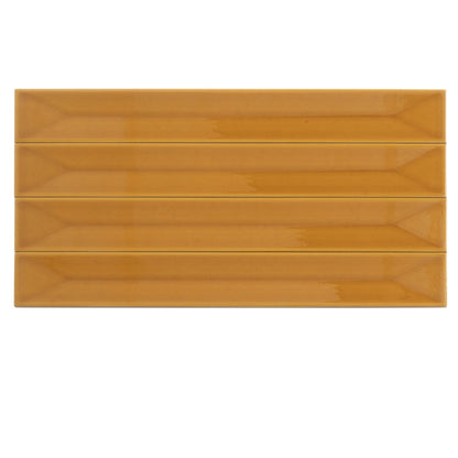 Honey 2x16 Glossy Ceramic Deco Subway Tile (50 pack,10.76 sq ft/case) - Sample
