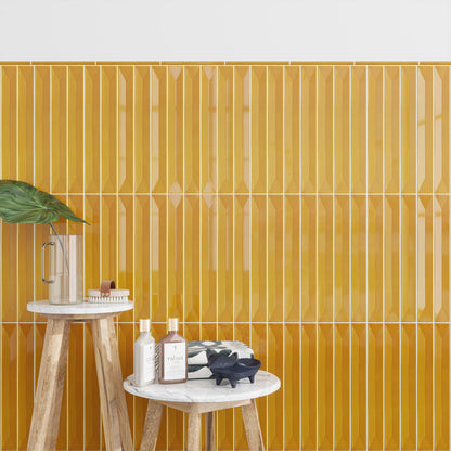 Honey 0.5x8 Glossy Ceramic Pencil Tile Trim (10 pack, 0.27 sq ft/case)
