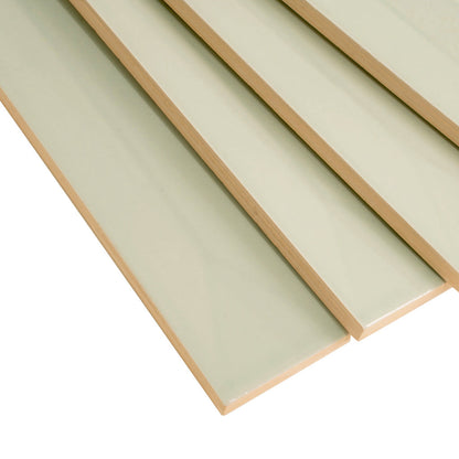 Soft Mint Green 2x16 Glossy Ceramic Deco Subway Tile (50 pack,10.76 sq ft/case)