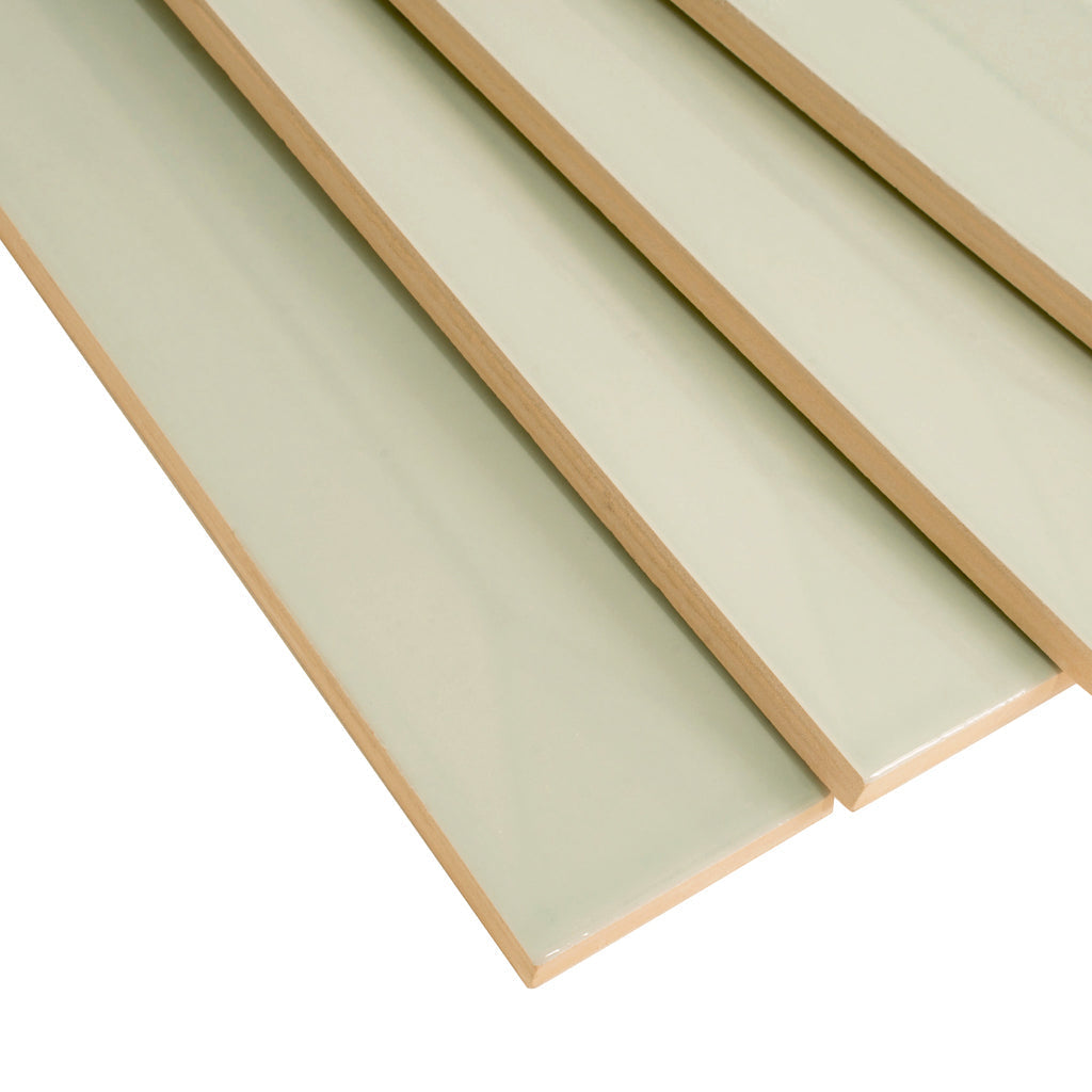 Soft Mint Green 2x16 Glossy Ceramic Deco Subway Tile (50 pack,10.76 sq ft/case) - Sample
