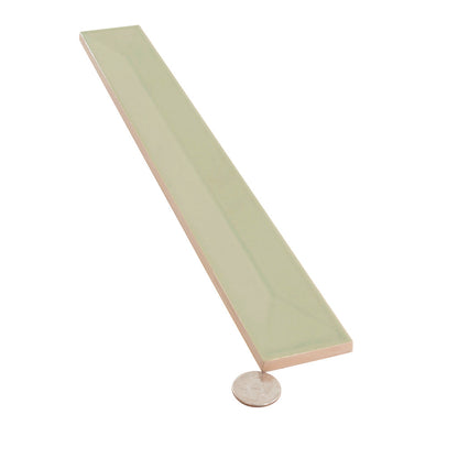 Soft Mint Green 2x16 Glossy Ceramic Deco Subway Tile (50 pack,10.76 sq ft/case) - Sample