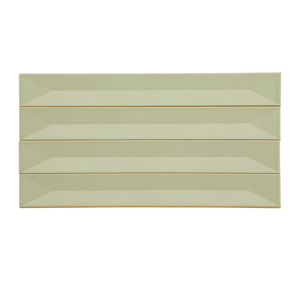 Soft Mint Green 2x16 Glossy Ceramic Deco Subway Tile (50 pack,10.76 sq ft/case)