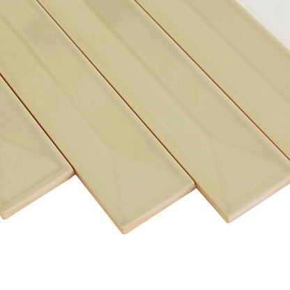 Soft Olive 2x16 Glossy Ceramic Deco Subway Tile (50 pack,10.76 sq ft/case) - Sample