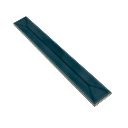 Emerald Petrol Blue 2x16 Glossy Ceramic Deco Subway Tile (50 pack,10.76 sq ft/case) - Sample