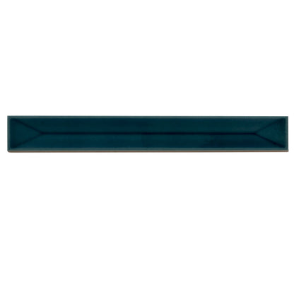 Emerald Petrol Blue 2x16 Glossy Ceramic Deco Subway Tile (50 pack,10.76 sq ft/case) - Sample