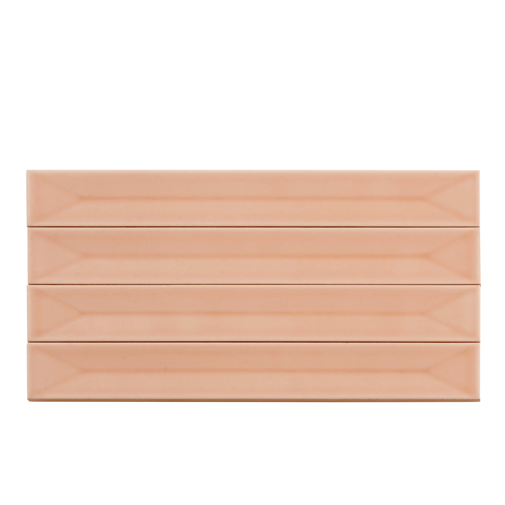 Powder Pink 2x16 Glossy Ceramic Deco Subway Tile (50 pack,10.76 sq ft/case) - Sample
