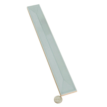 Pastel light Blue 2x16 Glossy Ceramic Deco Subway Tile (50 pack,10.76 sq ft/case) - Sample