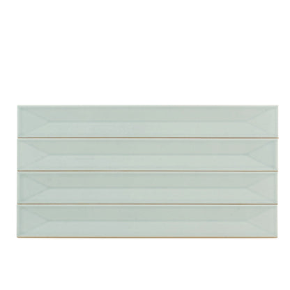 Pastel light Blue 2x16 Glossy Ceramic Deco Subway Tile (50 pack,10.76 sq ft/case)