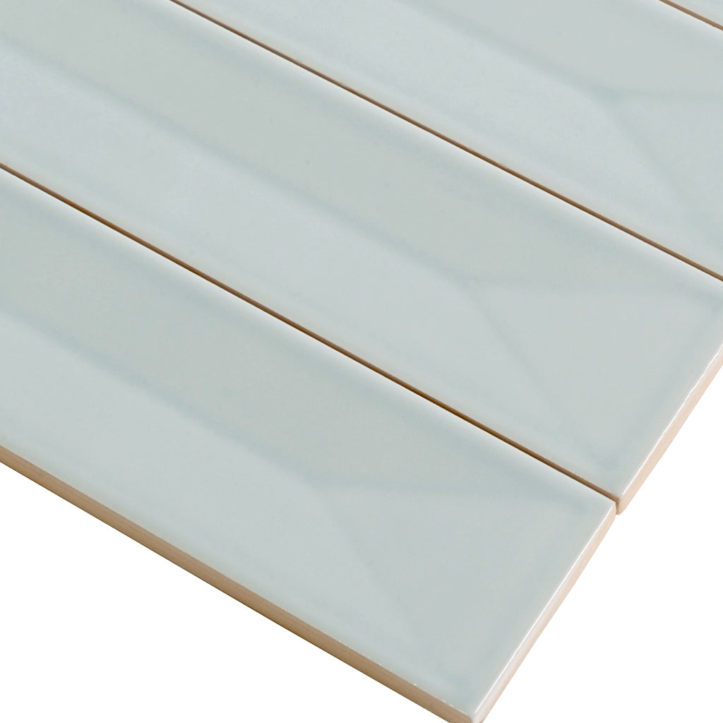 Pastel light Blue 2x16 Glossy Ceramic Deco Subway Tile (50 pack,10.76 sq ft/case) - Sample