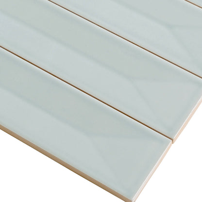 Pastel light Blue 2x16 Glossy Ceramic Deco Subway Tile (50 pack,10.76 sq ft/case) - Sample