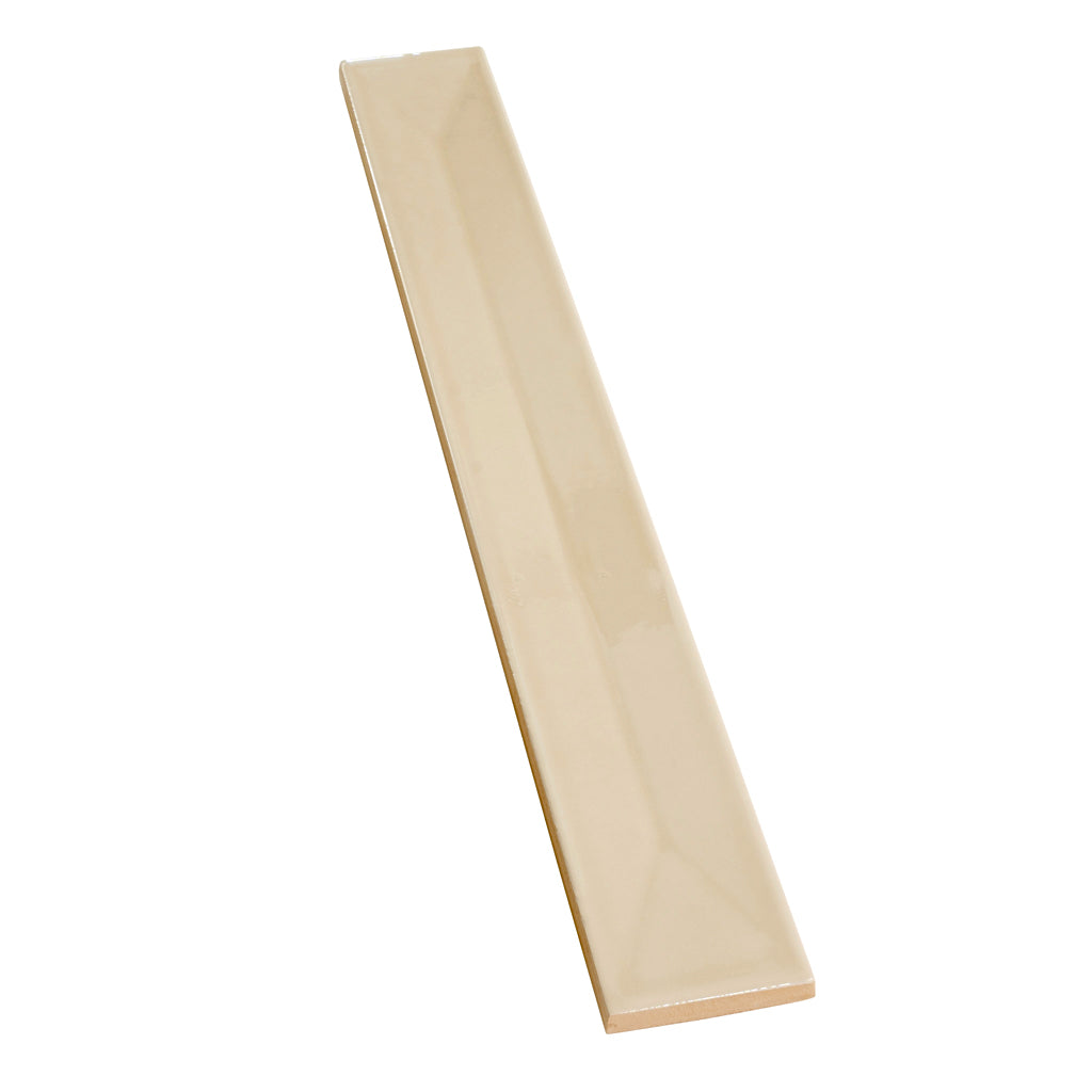 Alabaster Beige 2x16 Glossy Ceramic Deco Subway Tile (50 pack,10.76 sq ft/case) - Sample