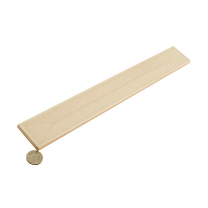 Alabaster Beige 2x16 Glossy Ceramic Deco Subway Tile (50 pack,10.76 sq ft/case)