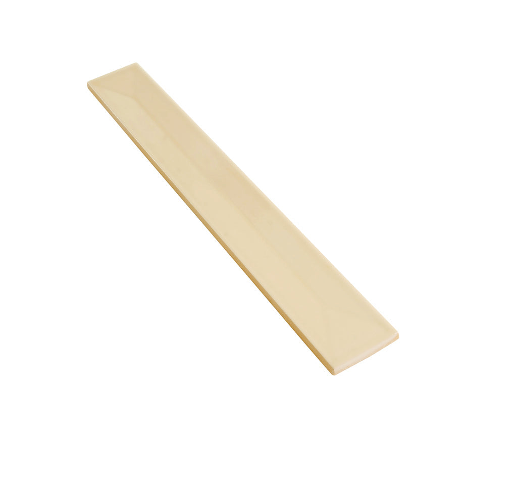 Alabaster Beige 2x16 Glossy Ceramic Deco Subway Tile (50 pack,10.76 sq ft/case) - Sample