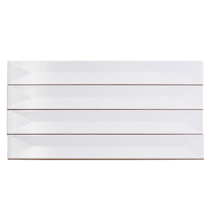 Snow White 2x16 Glossy Ceramic Deco Subway Tile (50 pack,10.76 sq ft/case)