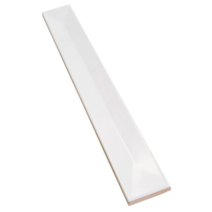 Snow White 2x16 Glossy Ceramic Deco Subway Tile (50 pack,10.76 sq ft/case)