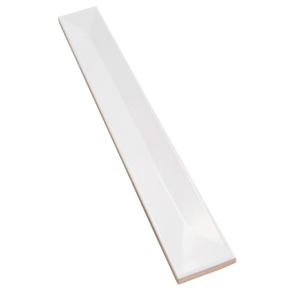 Snow White 2x16 Glossy Ceramic Deco Subway Tile (50 pack,10.76 sq ft/case) - Sample