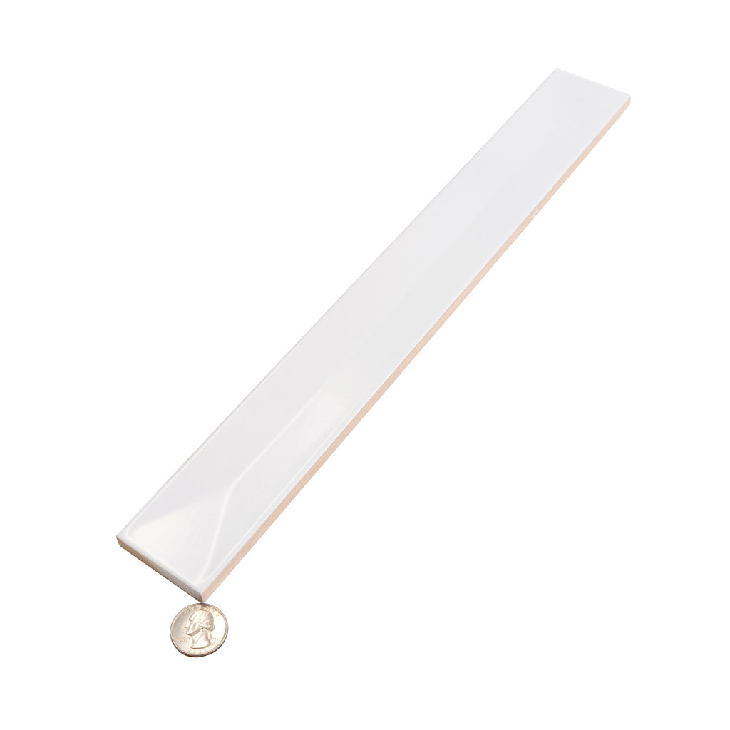 Snow White 2x16 Glossy Ceramic Deco Subway Tile (50 pack,10.76 sq ft/case) - Sample