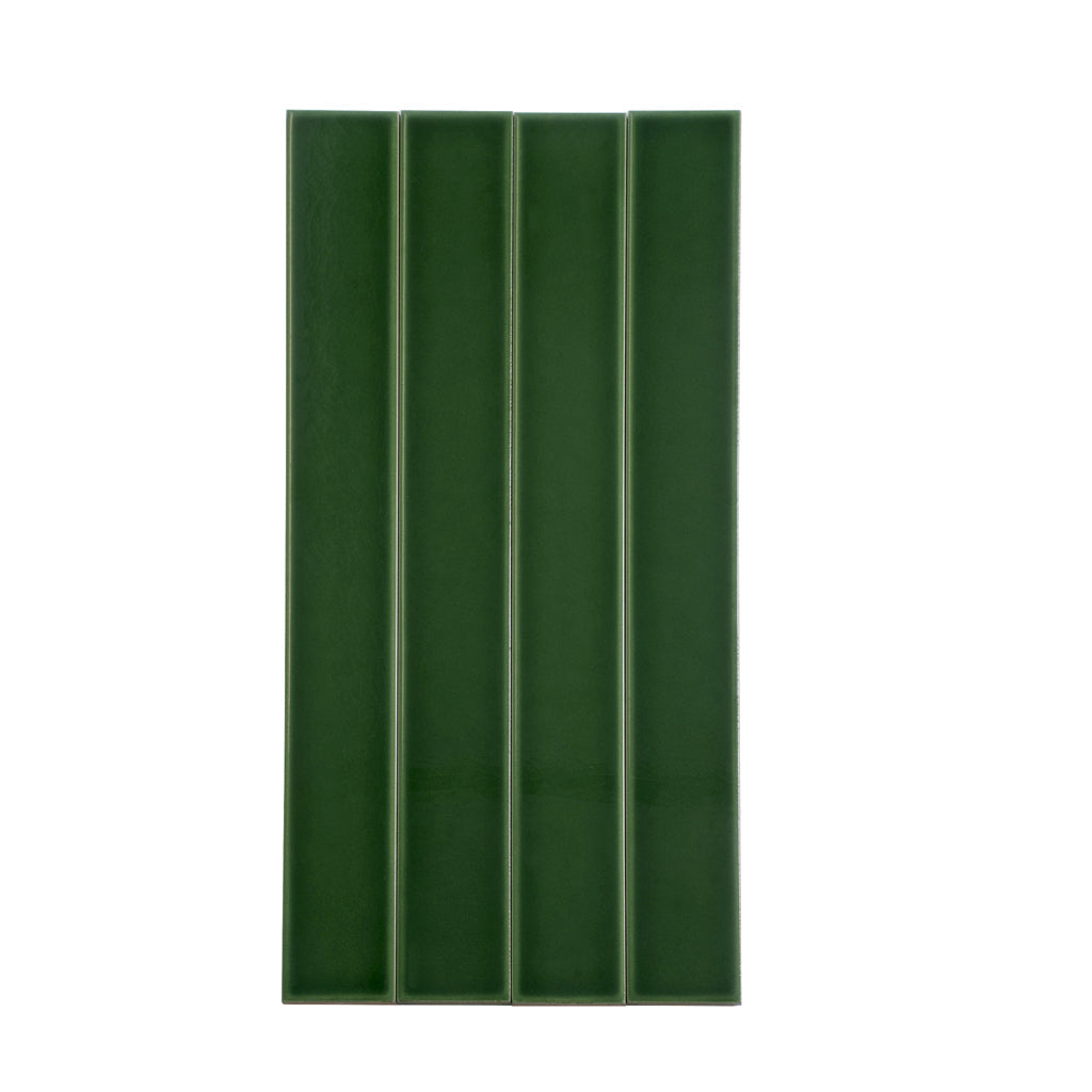 Forest Green 2x16 Glossy Ceramic Subway Tile (50 pack, 10.76 sq ft/case) - Sample