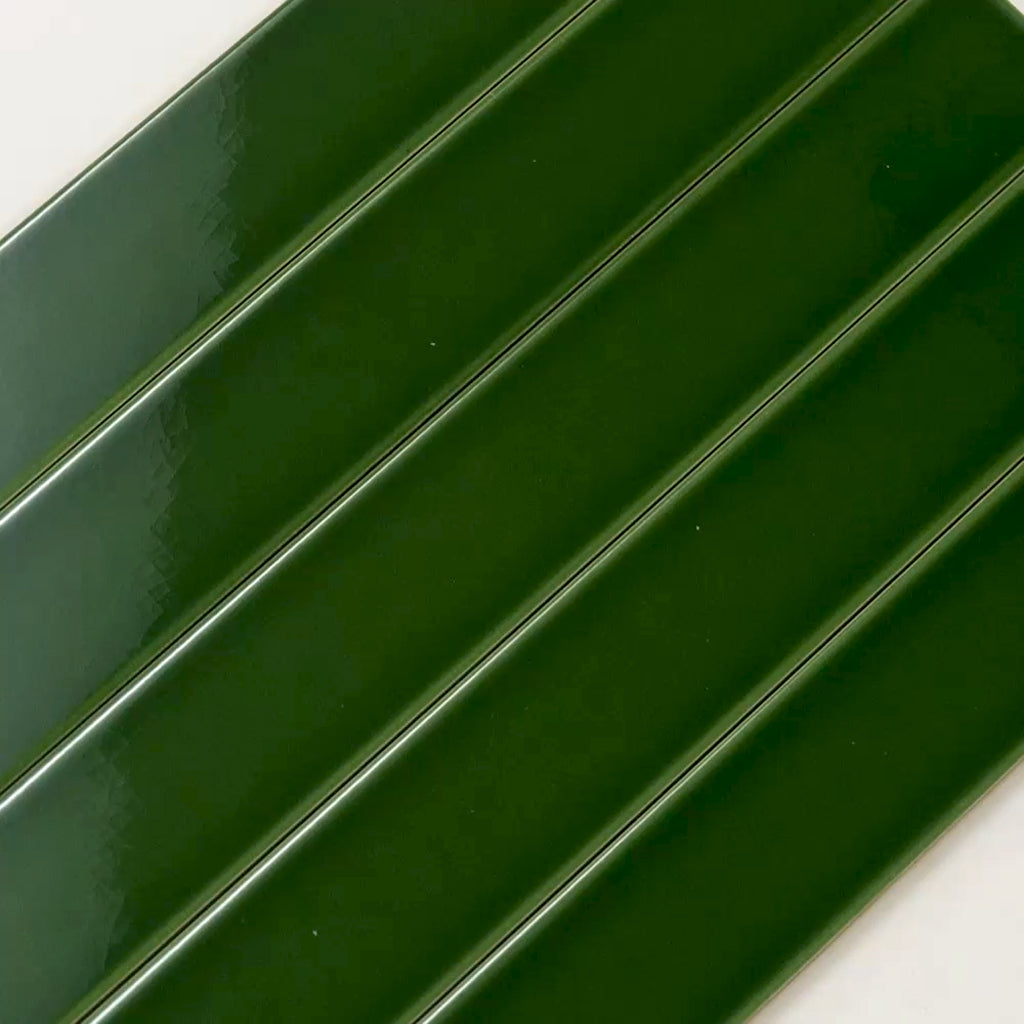 Forest Green 2x16 Glossy Ceramic Subway Tile (50 pack, 10.76 sq ft/case) - Sample
