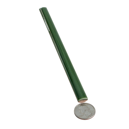 Forest Green 0.5x8 Glossy Ceramic Pencil Tile Trim (10 pack, 0.27 sq ft/case) - Sample