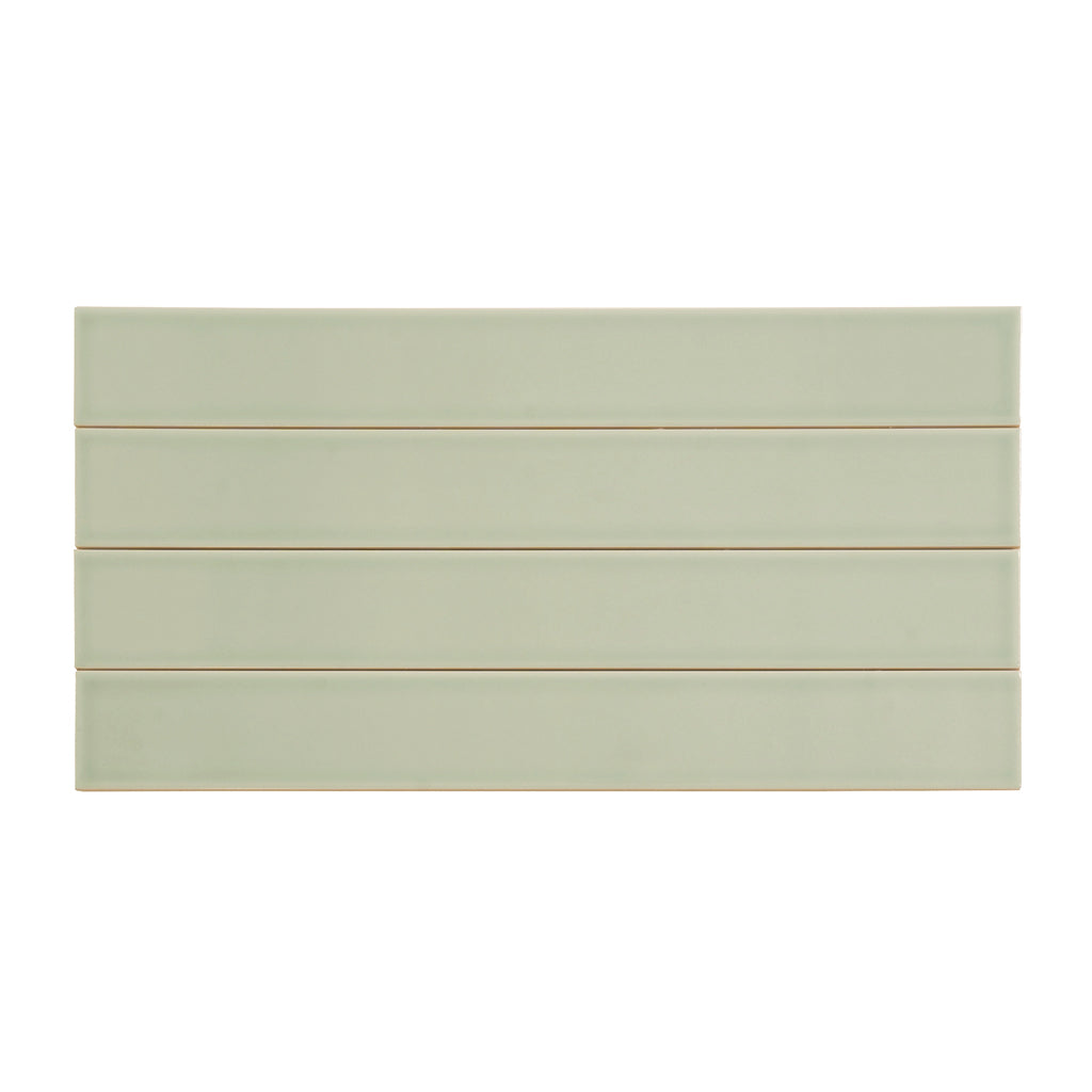 Soft Mint Green 2x16 Glossy Ceramic Subway Tile (50 pack, 10.76 sq ft/case) - Sample