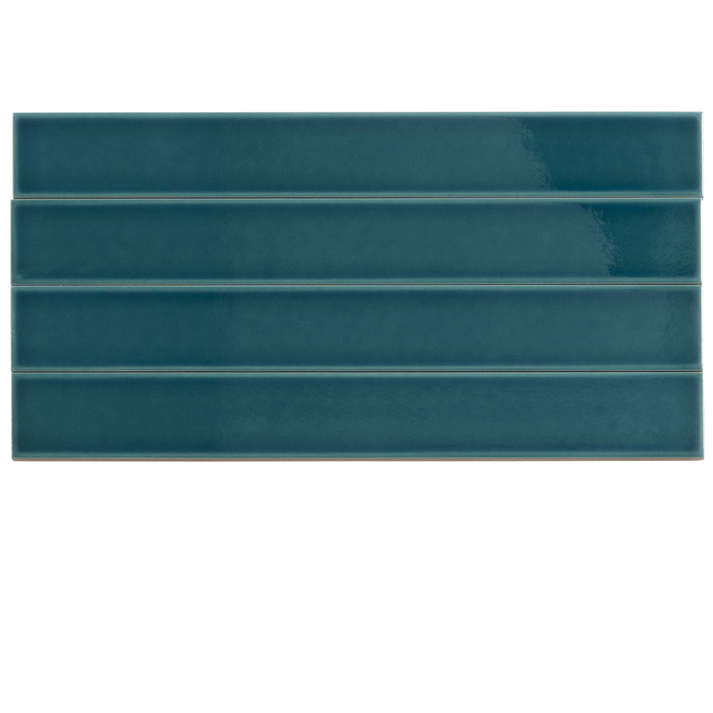 Emerald Petrol Blue 2x16 Glossy Ceramic Subway Tile (50 pack, 10.76 sq ft/case) - Sample