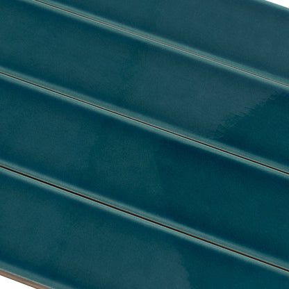 Emerald Petrol Blue 2x16 Glossy Ceramic Subway Tile (50 pack, 10.76 sq ft/case) - Sample