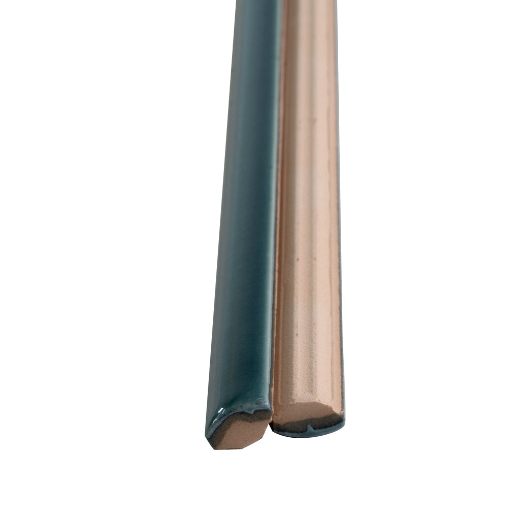 Emerald Petrol Blue 0.5x8 Glossy Ceramic Pencil Tile Trim (10 pack, 0.27 sq ft/case) - Sample