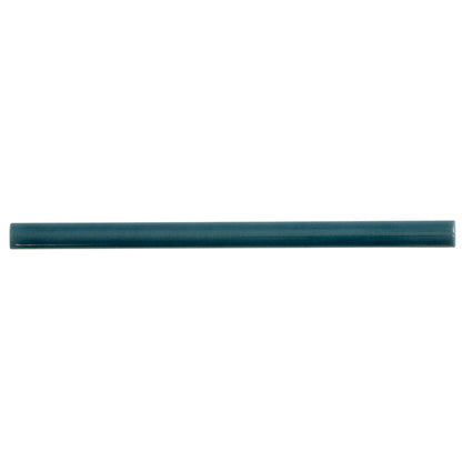 Emerald Petrol Blue 0.5x8 Glossy Ceramic Pencil Tile Trim (10 pack, 0.27 sq ft/case) - Sample