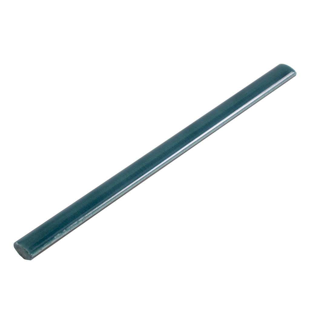 Emerald Petrol Blue 0.5x8 Glossy Ceramic Pencil Tile Trim (10 pack, 0.27 sq ft/case) - Sample