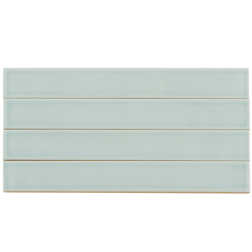 Pastel light Blue 2x16 Glossy Ceramic Subway Tile (50 pack, 10.76 sq ft/case) - Sample