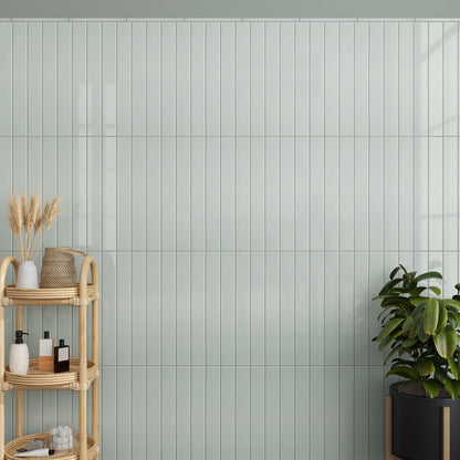 Pastel light Blue 2x16 Glossy Ceramic Subway Tile (50 pack, 10.76 sq ft/case)