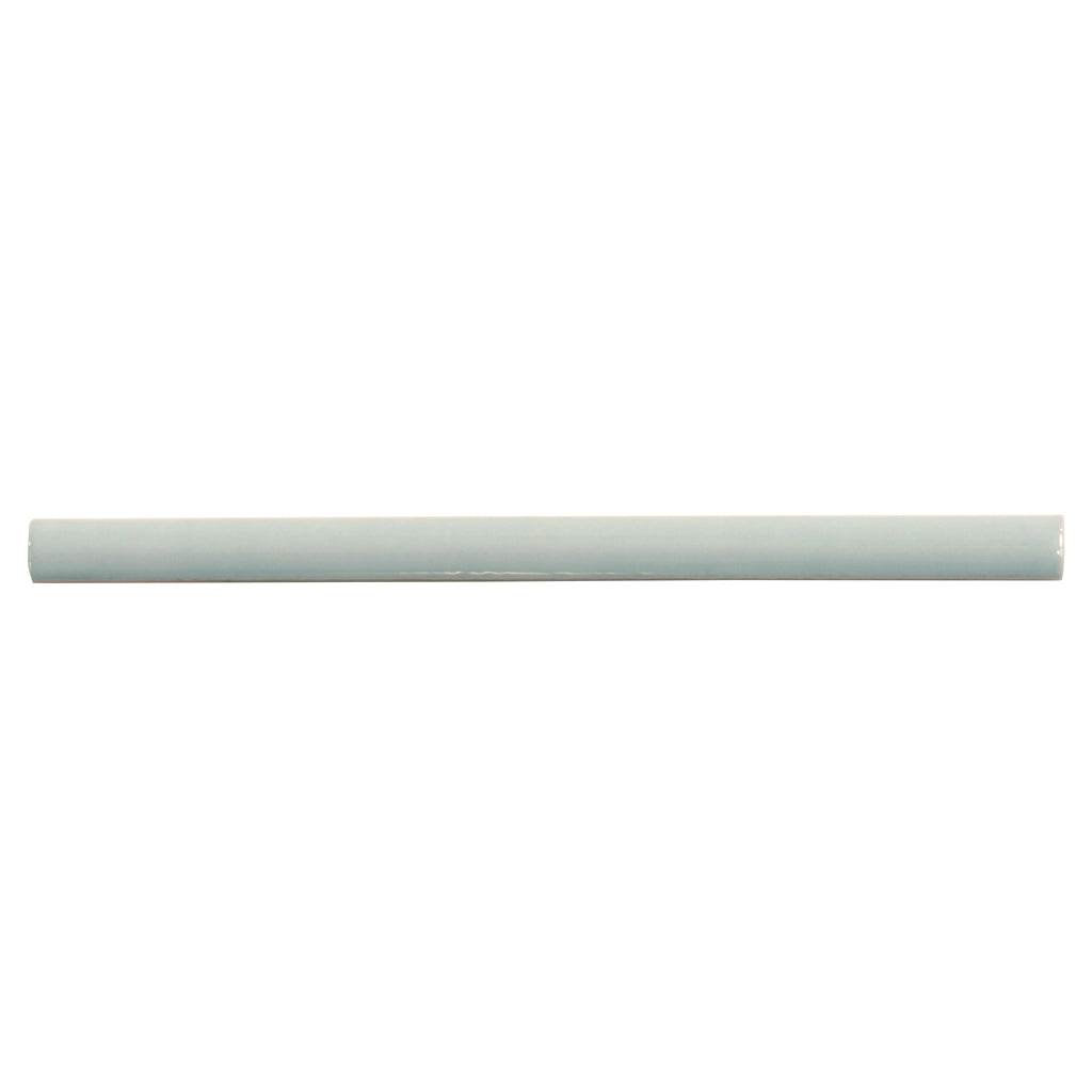 Pastel light Blue 0.5x8 Glossy Ceramic Pencil Tile Trim (10 pack, 0.27 sq ft/case) - Sample
