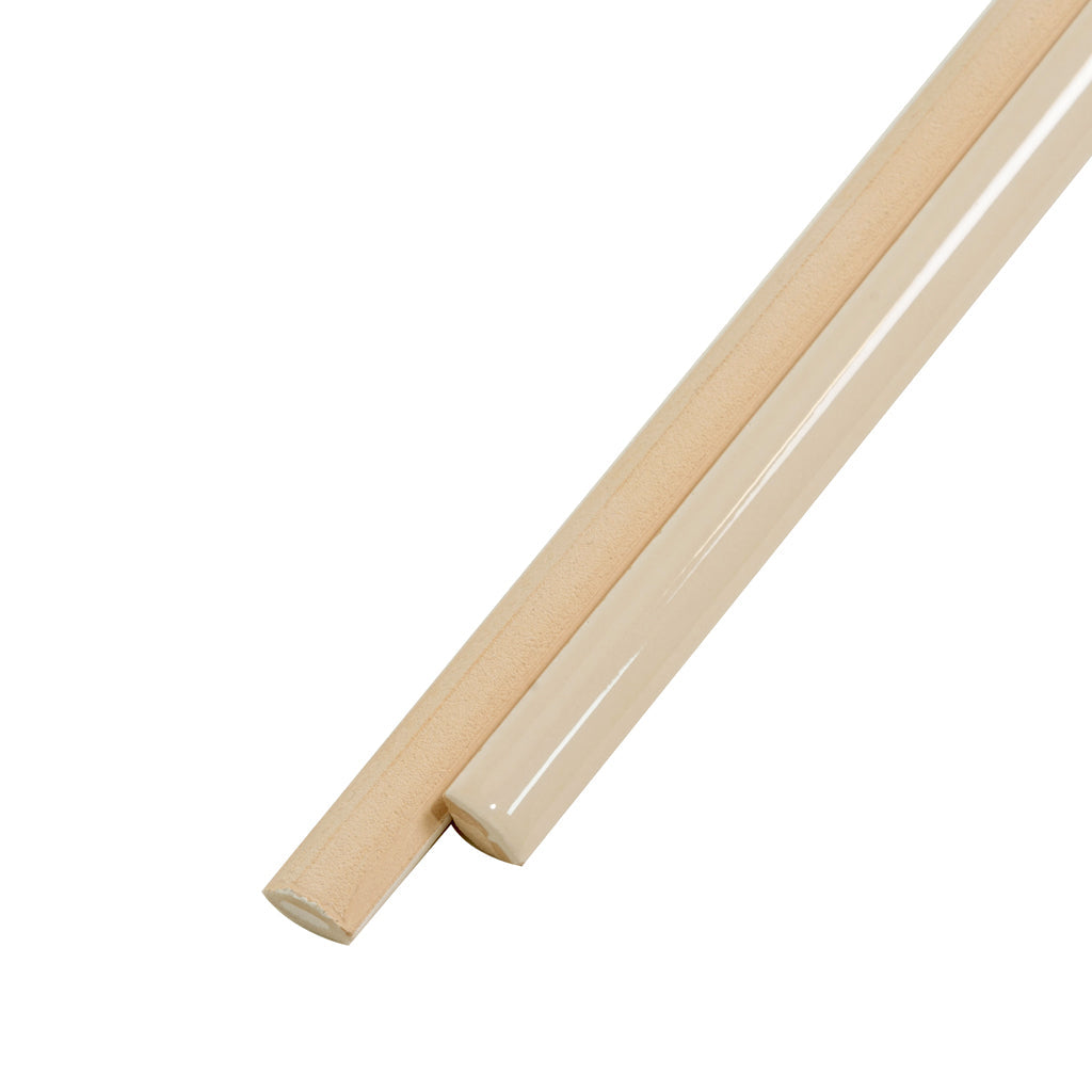 Alabaster Beige 0.5x8 Glossy Ceramic Pencil Tile Trim (10 pack, 0.27 sq ft/case) - Sample