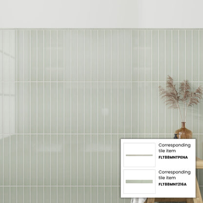 Soft Mint Green 2x16 Glossy Ceramic Subway Tile (50 pack, 10.76 sq ft/case)