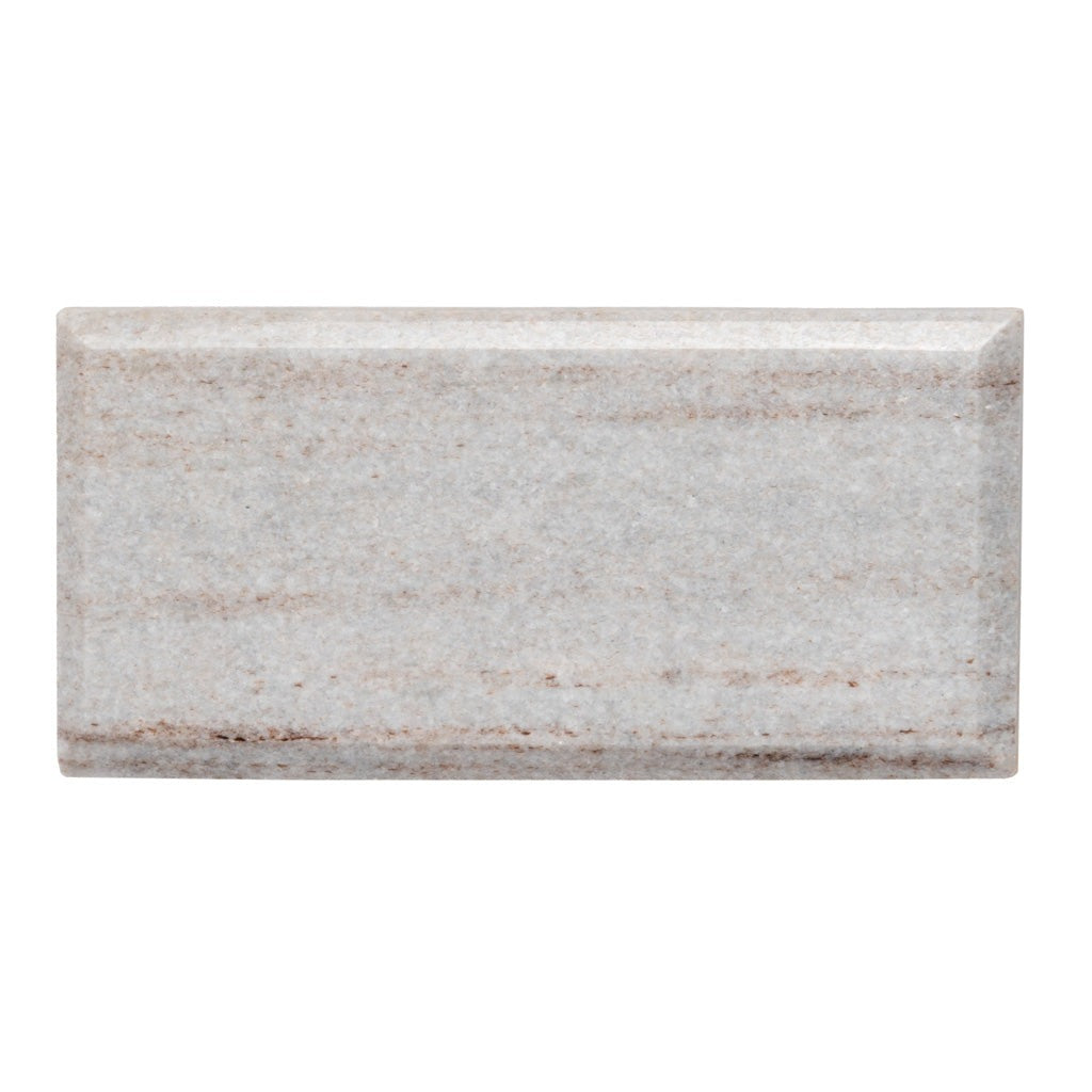 Wooden Beige 3x6 Polished Beveled Subway Crystal Sand Marble Tile (40 pack, 5 sq ft/case)