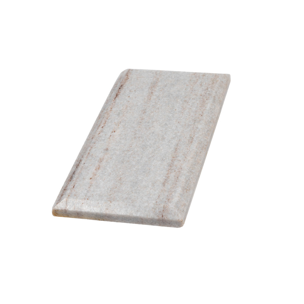 Wooden Beige 3x6 Polished Beveled Subway Crystal Sand Marble Tile (40 pack, 5 sq ft/case)