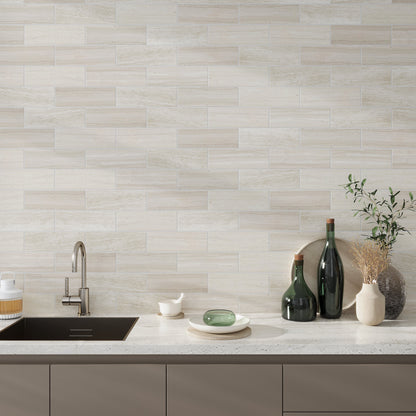 Wooden Beige 4x12 Honed Subway Crystal Sand Marble Tile (15 pack, 5 sq ft/case)