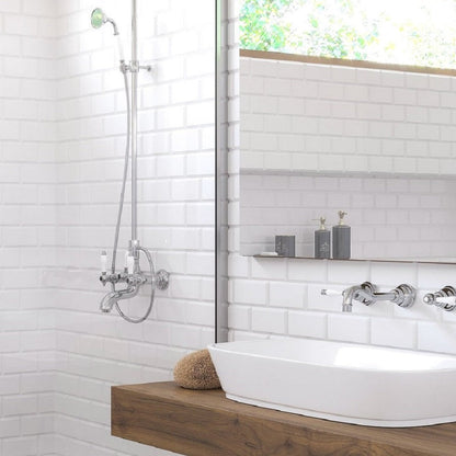 White 3x6 Polished Beveled Subway Thassos Marble Tile (40 pack, 5 sq ft/case)