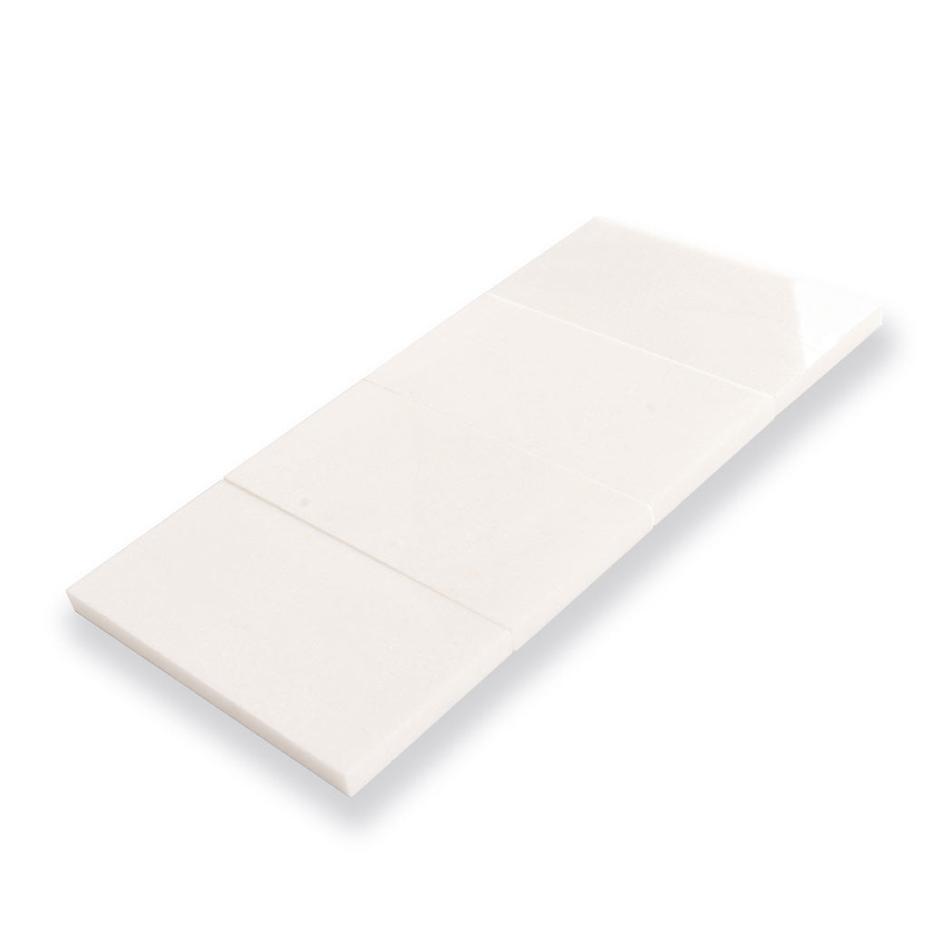 White 3x6 Polished Subway Thassos Marble Tile (40 pack, 5 sq ft/case)