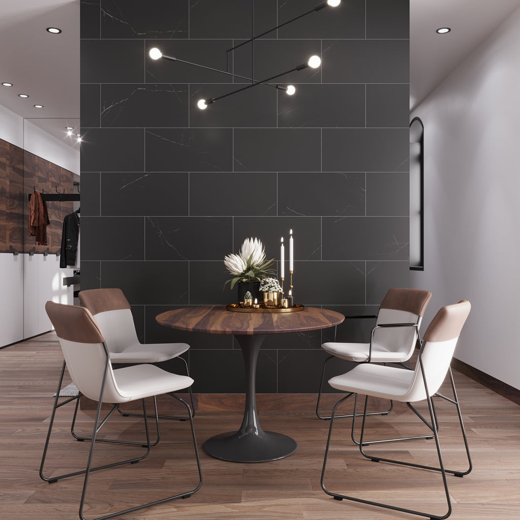 Eastern Black 12x24 Honed Rectangle, Brick Marble Large Format Tile (5 pack, 10 sq ft/case)