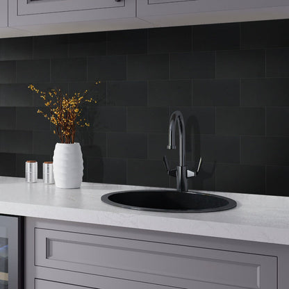 Black 3x6 Honed Subway Marble Tile (40 pack, 5 sq ft/case) - Sample
