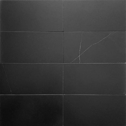 Black 3x6 Honed Subway Marble Tile (40 pack, 5 sq ft/case) - Sample
