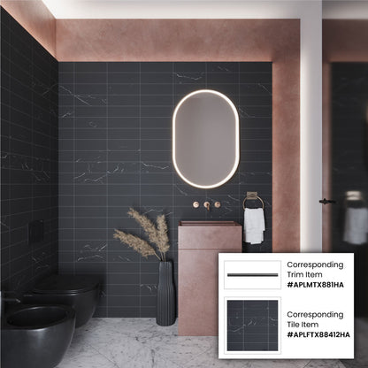 Light Black 0.5x12 Honed Marble Pencil Tile Trim (10 pack, 0.5 sq ft/case) - Sample