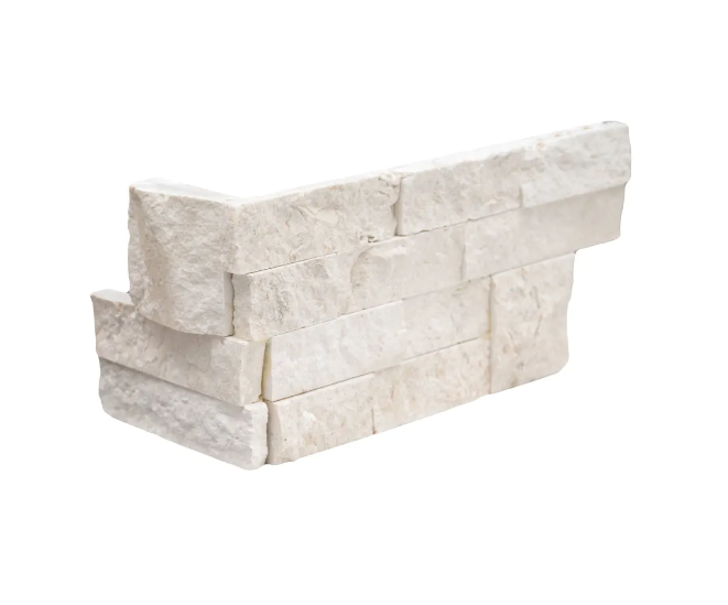 Freska ledger corner 6x18 natural limestone wall tile LPNLLFRE618COR product shot corner tile closeup view