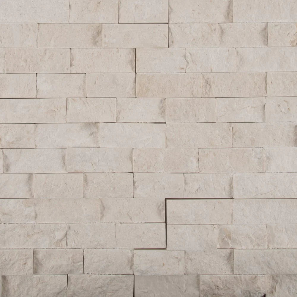 Freska splitface ledger panel 6X24 natural limestone wall tile LPNLLFRE624 product shot multiple tiles top view